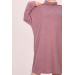 Large Size Low Cuff Button Detailed Mir Tunic-Dried Rose