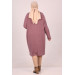 Large Size Low Cuff Button Detailed Mir Tunic-Dried Rose