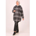 Plus Size Lumberjack Two Thread Detailed Tunic-Black