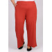 Plus Size High Waist Elastic Combed Cotton Trousers - Tile