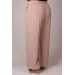 Plus Size Wrinkled Wide Leg Trousers-Beige