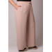 Plus Size Wrinkled Wide Leg Trousers-Beige