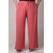 Plus Size Wrinkled Wide Leg Trousers-Dried Rose