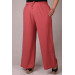 Plus Size Wrinkled Wide Leg Trousers-Dried Rose