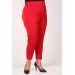 Large Size Front Slit Skinny Leg Trousers - Red