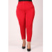 Large Size Front Slit Skinny Leg Trousers - Red