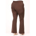 Large Size Front Slit Spanish Trousers - Brown