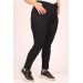 Plus Size Skinny Leg Front Slit Jeans-Black