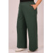 Large Size Scuba Pipe Leg Trousers With Elastic Waist - Emerald