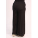 Large Size Crystal Two Thread Trousers With Elastic Back - Black