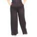 Large Size Crystal Two Thread Trousers With Elastic Back - Black