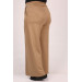 Large Size Crystal Two Thread Trousers With Elastic Back - Mink