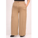 Large Size Crystal Two Thread Trousers With Elastic Back - Mink