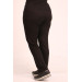 Plus Size Crystal Two Thread Sweatpants-Black