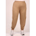 Plus Size Cargo Pocket Crystal Two Thread Sweatpants-Mink