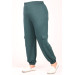 Plus Size Cargo Pocket Crystal Two Thread Sweatpants-Emerald