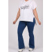 Plus Size Flared Jeans - Blue