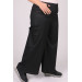 Plus Size Matte Leather Look Wide Leg Jeans - Black