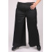 Plus Size Matte Leather Look Wide Leg Jeans - Black