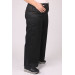 Plus Size Matte Leather Look Wide Leg Jeans - Black