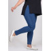 Plus Size Skinny Leg Long Jeans - Blue