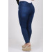 Plus Size Flared And Narrow Leg Long Jeans - Navy Blue