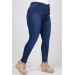 Plus Size Flared And Narrow Leg Long Jeans - Navy Blue