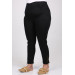 Plus Size Elastic Waist Slim Leg Jeans - Black