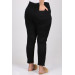 Plus Size Elastic Waist Slim Leg Jeans - Black