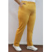 Plus Size Two Thread Sweatpants With Elastic Waist - Mustard