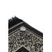 Black Prayer Rug With Compass Showing Qibla