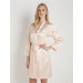 Short Dressing Gown With Bride Writing On The Back In Plain Satin Fabric