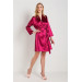 Plain Satin Fabric Short Dressing Gown