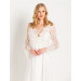 Crepe Long Dressing Gown With Tassels And Lace