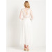 Crepe Long Dressing Gown With Tassels And Lace