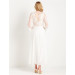 Crepe Long Dressing Gown With Tassels And Lace