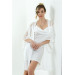 Lace Short Crepe Satin Nightgown