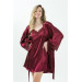 Crepe Satin Lace Dressing Gown