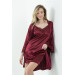 Crepe Satin Lace Dressing Gown