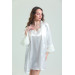 Crepe Satin Lace Dressing Gown