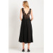 Tassel Lace Crepe Long Nightgown