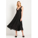 Tassel Lace Crepe Long Nightgown