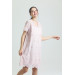 Self Embroidered Patterned Nightgown