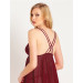 Back Long Front Short Lace Sponge Bra Nightgown