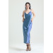 Cowl Neck Crepe Satin Long Nightgown