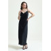 Cowl Neck Satin Stoned Strappy Nightgown