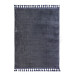Anthracite Oval Puffy Plush Washable Carpet