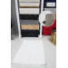 White Oval Puffy Plush Washable Carpet