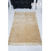 Velor Plain Cream Gold Leaf Bamboo Soft Carpet