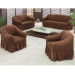 Sofa Cover 4 Pieces Brown